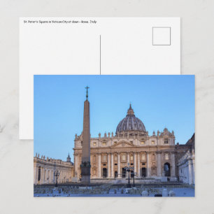 Carte Postale La place Saint-Pierre à Vatican - Rome, Italie