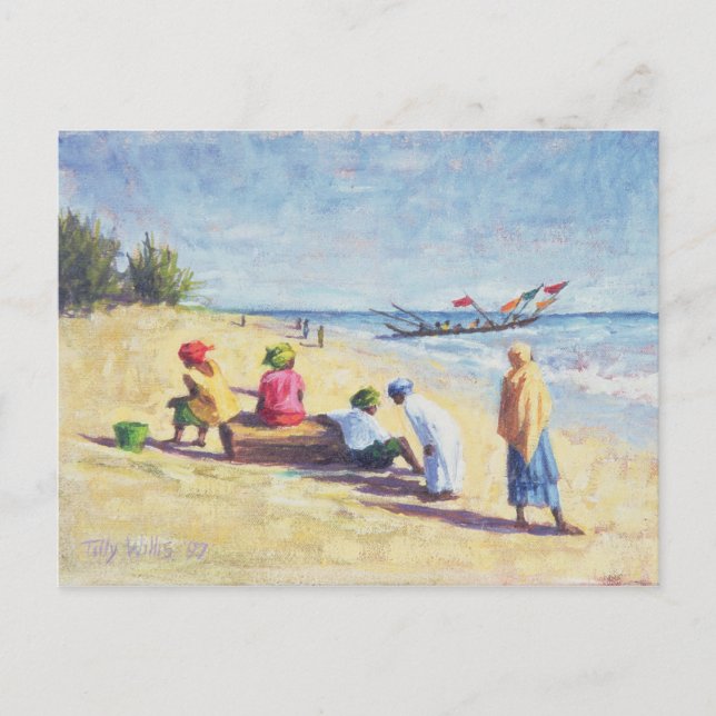 Carte Postale La plage à Abene Sénégal 1997 (Devant)