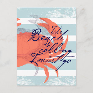 Carte Postale La plage dit que je dois y aller