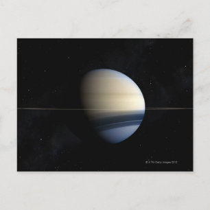 Carte Postale La planète Saturne dans le système solaire, gros p
