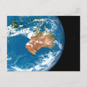 Carte Postale La Planète Terre Montre Des Nuages Sur L'Australie