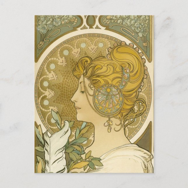 Carte Postale La Plume d'Alphonse Mucha (Devant)