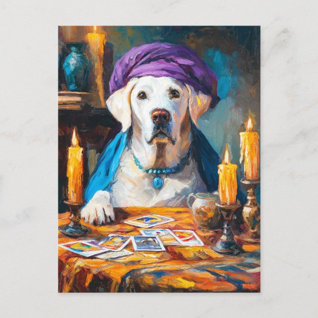 Carte Postale La Poche Mystique | Drôle chien Fortuneteller (Devant)