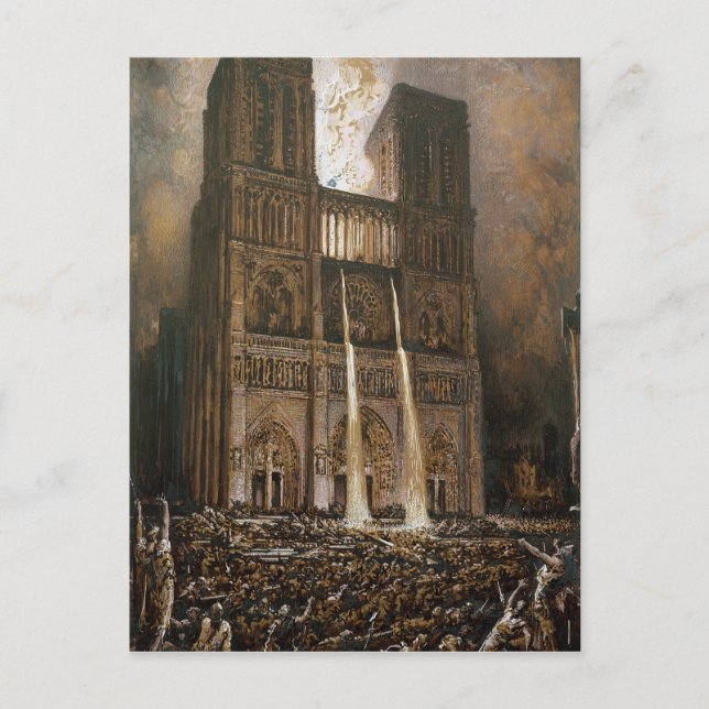 Carte Postale La population assiégée Notre-Dame (Devant)