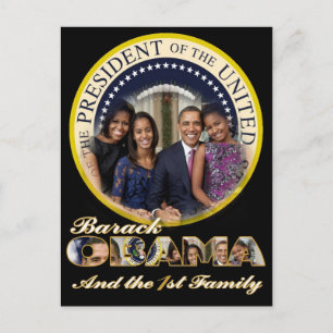 Carte Postale La première famille de l'Amérique du PRÉSIDENT OBA