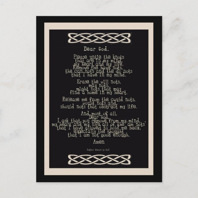 Carte Postale La prière des noeuds (Devant)