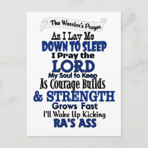 Carte Postale La prière du guerrier...Carte postale RA