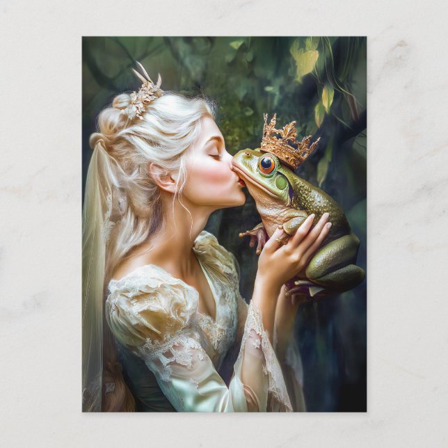 Carte Postale La princesse embrasse le prince de la grenouille (Devant)