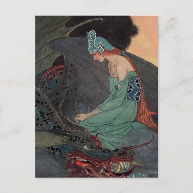 Carte Postale "La Princesse et le Dragon" par Elenore Abbott (Devant)