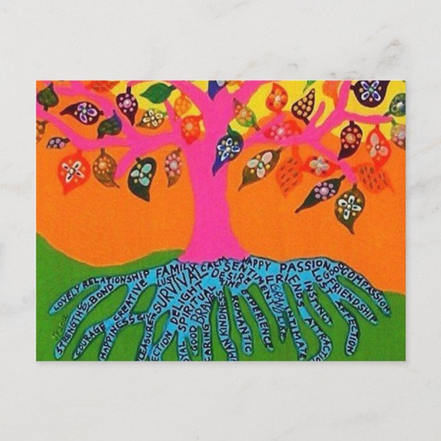 Carte Postale La Racine De L'Arbre De Connaissances De La Vie Ca (Devant)