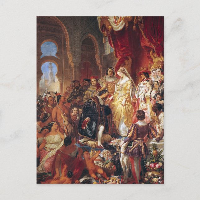 Carte Postale La réception de Christophe Colomb (Devant)