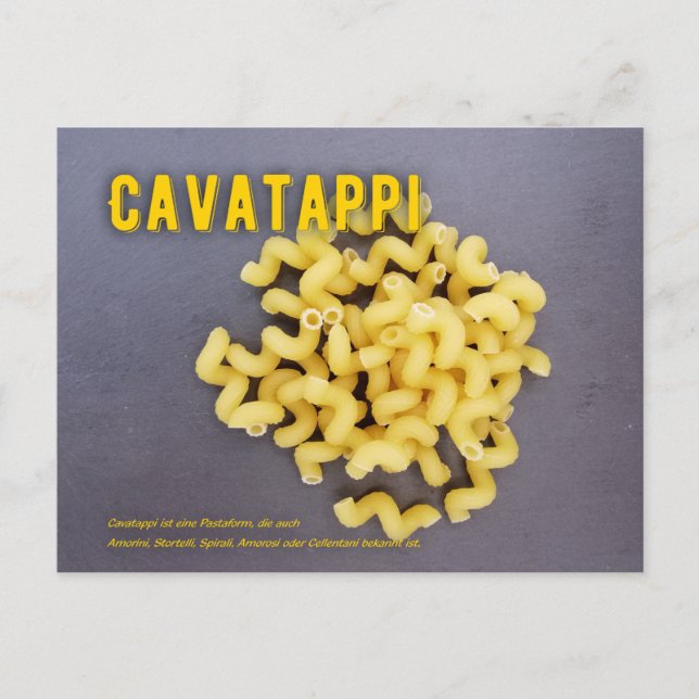 Carte Postale La recette du restaurant italien Cavatappi (Devant)
