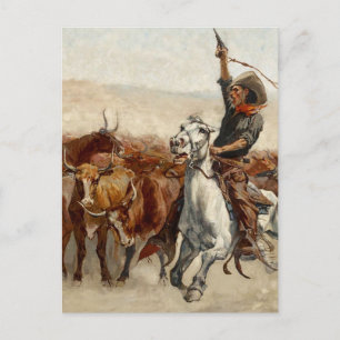 Carte Postale La Récolte d'Art Occidental par Frederic Remington