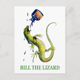 Carte Postale La Reine des Coeurs attaque Bill le Lizard