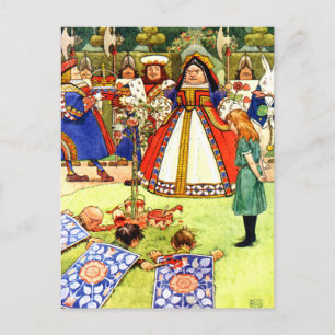 Carte Postale La Reine des Coeurs et Alice au pays des merveille