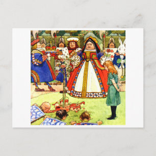 Carte Postale La Reine des Coeurs et Alice au pays des merveille