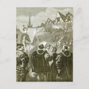 Carte Postale La reine Elizabeth entre à Londres