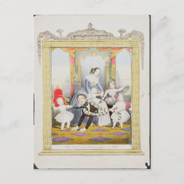 Carte Postale La reine et le Prince Albert à la maison (Devant)