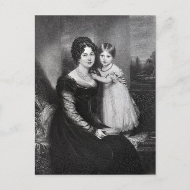Carte Postale La reine Victoria en bas âge avec sa mère (Devant)
