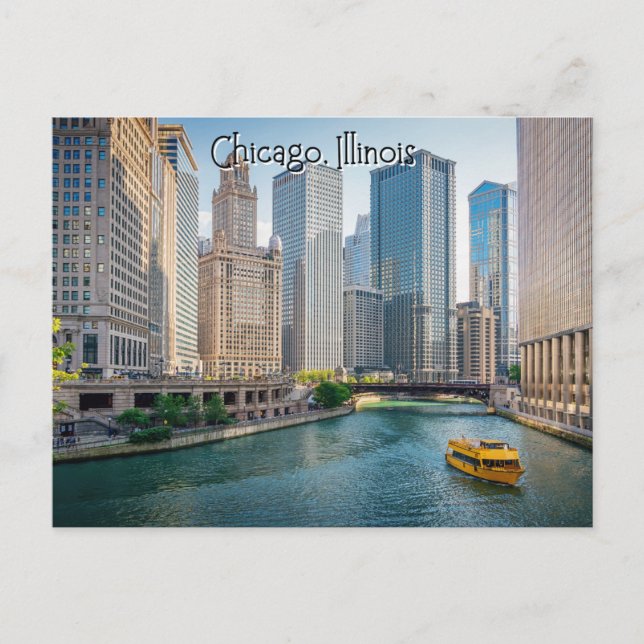Carte Postale La rivière Chicago Illinois (Devant)