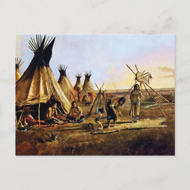 Carte Postale "La robe de soie" de Charles M Russell (Devant)