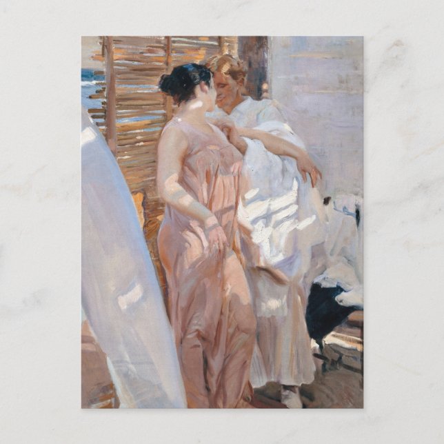 Carte Postale La robe rose, après le bain | Joaquín Sorolla (Devant)