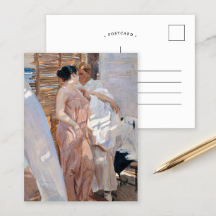 Carte Postale La robe rose, après le bain   Joaquín Sorolla