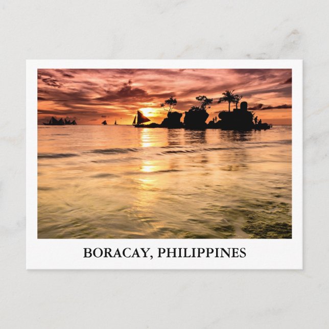 Carte Postale La roche de Willy à Boracay, Philippines (Devant)