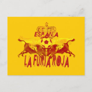 Carte Postale La Roja Twin Toros Raging Bulls Rois football