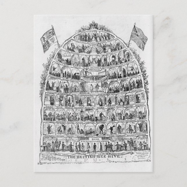 Carte Postale La ruche britannique, 1867 (Devant)