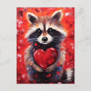 Carte Postale La Saint-Valentin du raton laveur