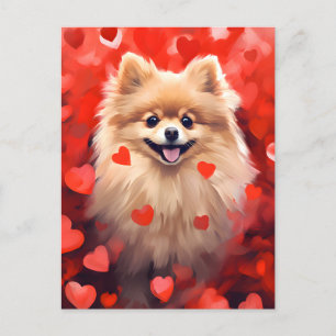 Carte Postale La Saint-Valentin du Spitz nain