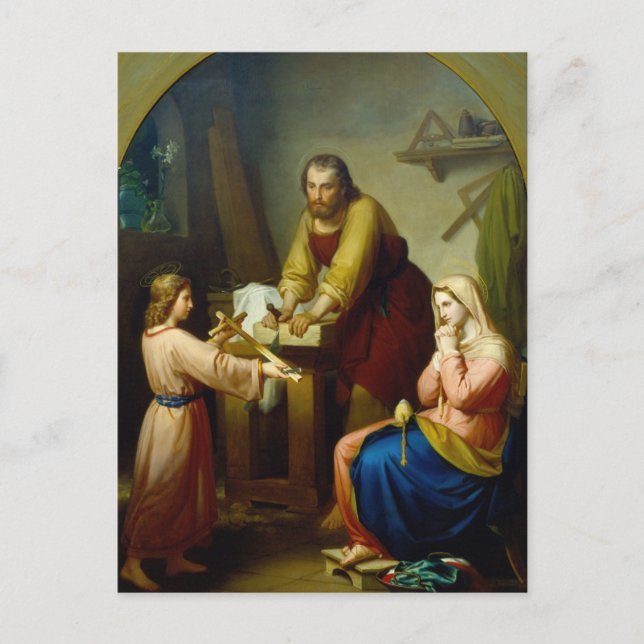 Carte Postale La Sainte Famille par Rafael Flores (Devant)