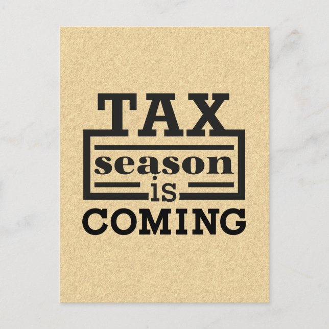 Carte Postale La saison fiscale arrive (Devant)