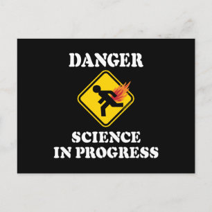 Carte Postale La science en danger en cours - Flamme Humour de p