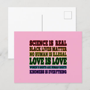 Carte Postale La science est la vraie matière de vie noire