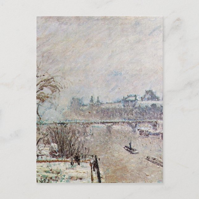 Carte Postale La Seine vue du Pont Neuf, hiver (Devant)