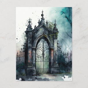 Carte Postale La série Porte de Cimetière Gothique Design 11