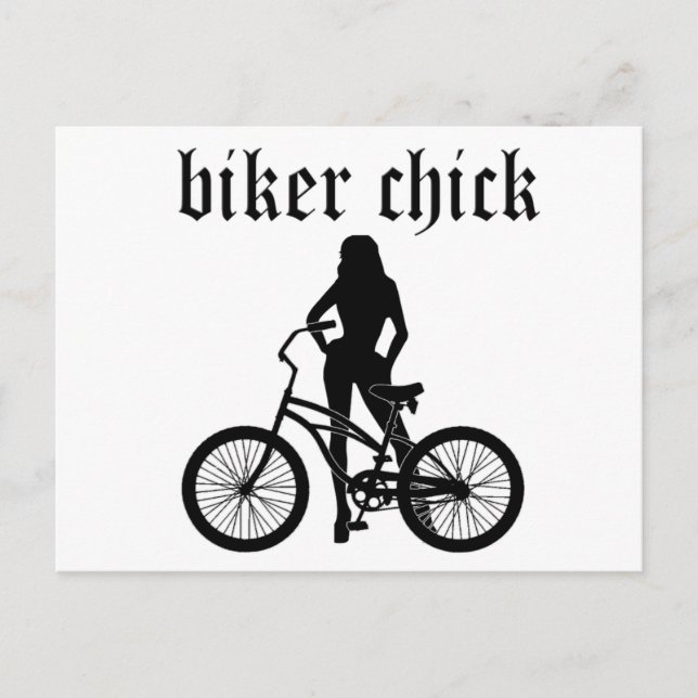Carte Postale La silhouette féminine "poussette de vélo" avec le (Devant)