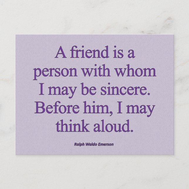 Carte Postale La sincérité de l'amitié (Devant)