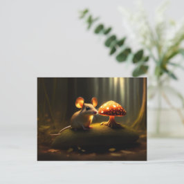 Carte Postale La souris et le champignon