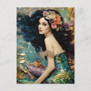 Carte Postale La superbe mosaïque de sirène