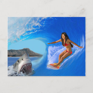 CARTE POSTALE LA SURFEUSE S'ÉCHAPPE