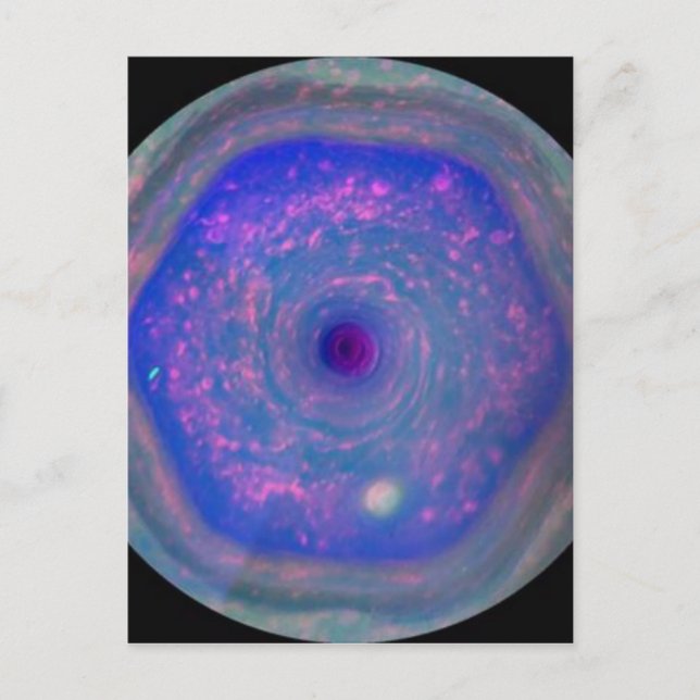 Carte Postale La tempête hexagonale de Saturne (Devant)