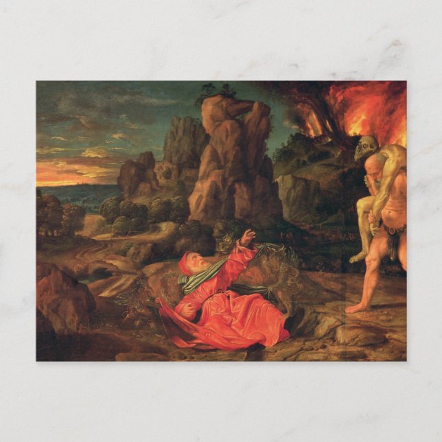 Carte Postale La tentation de St. Anthony, vers 1530 (Devant)