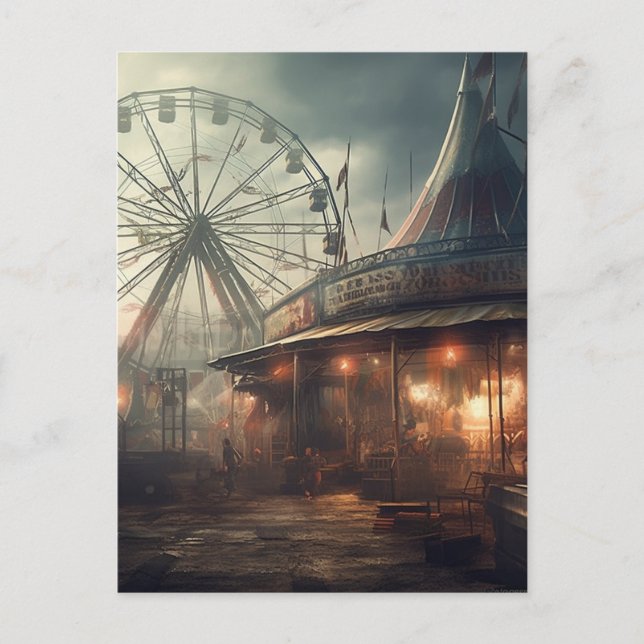 Carte Postale La tente carnavalesque dystopique abandonnée (Devant)