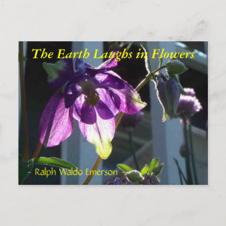 CARTE POSTALE LA TERRE RIME EN FLEURS - COLUMBINE