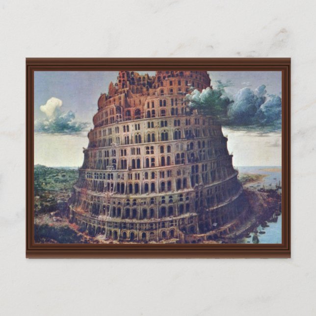 Carte Postale La Tour De Babel. Par Pieter Bruegel (Devant)