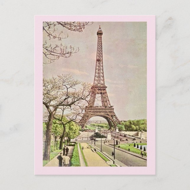 Carte Postale La Tour Eiffel en Rose (Devant)