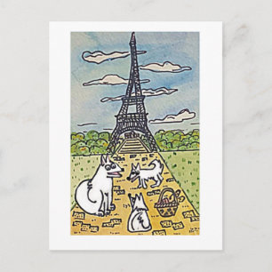 Carte Postale La Tour Eiffel, Parodie d'art originale